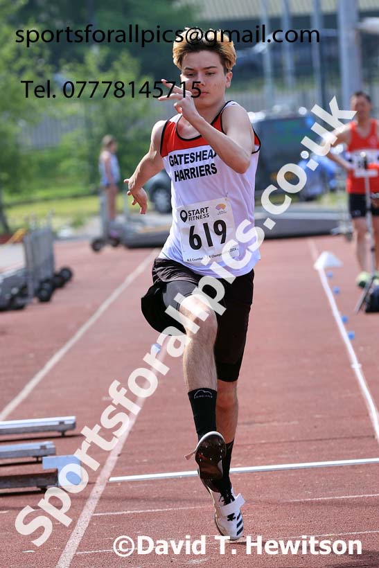 Mens Under-20s Triple Jump, 2024 North Eastern Track and Field Champs., Middlesbrough.  Photo: David T. Hewitson/Sports for All Pics